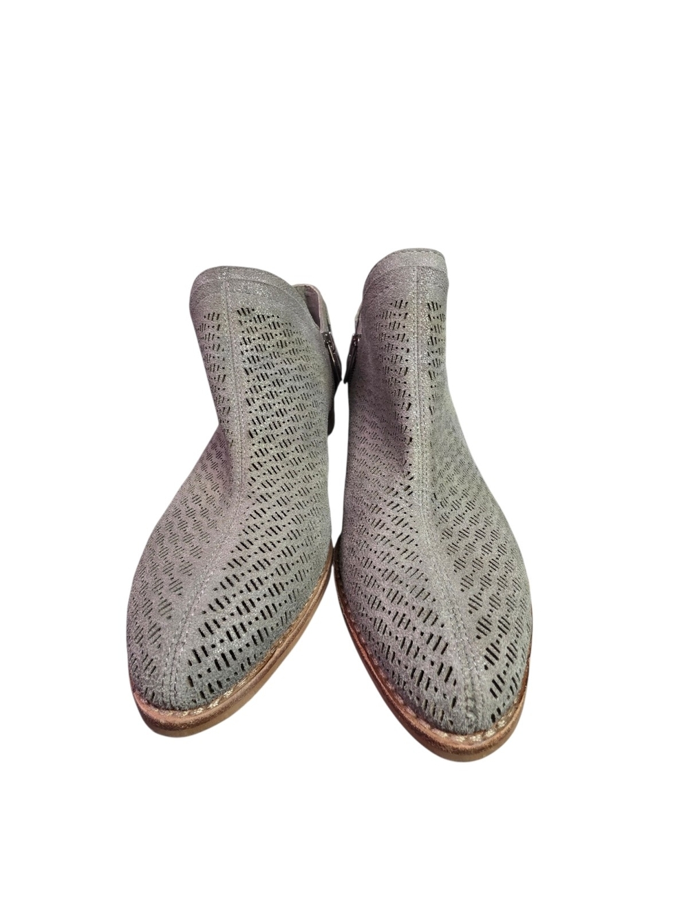 Vince Camuto "Cinneys" Perforated Grey Suede Ankle Booties - Size 7.5